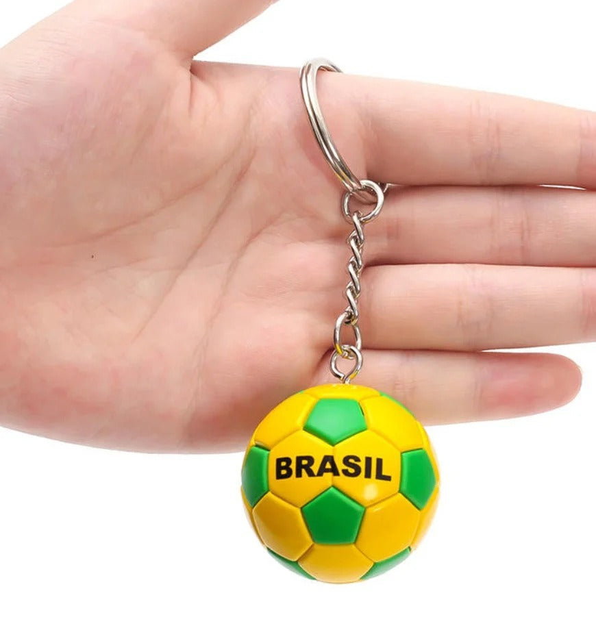 Brazil Soccer Ball Keychain