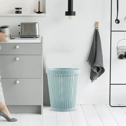 Woven Pattern Plastic Waste Bin