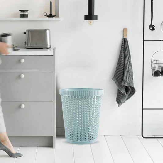 Woven Pattern Plastic Waste Bin