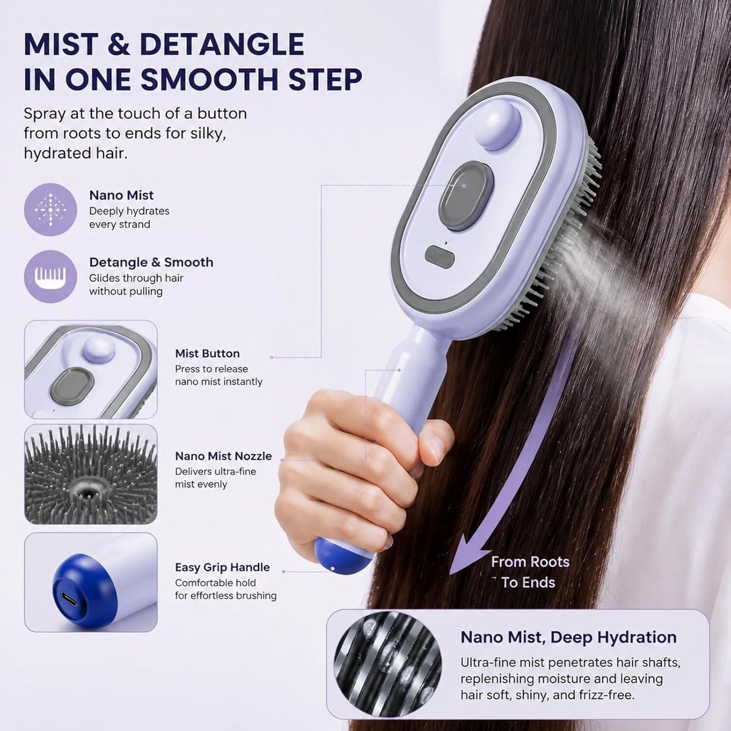 Electric Spray Retractable Air Cushion Comb