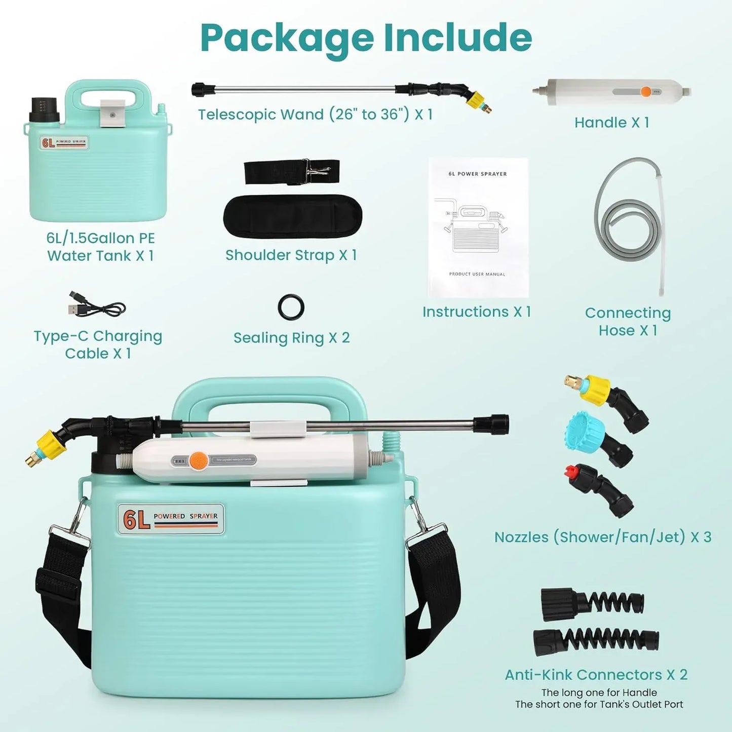 Electric Garden Sprayer 6L Ⓢ