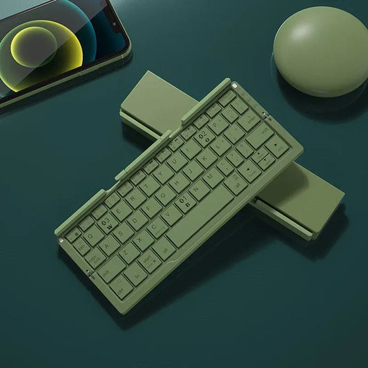 mini Folding Bluetooth Keyboard Wireless Keypad Support3 Devices With Stand Rechargeable Foldable Keyboard For Phone Tablet