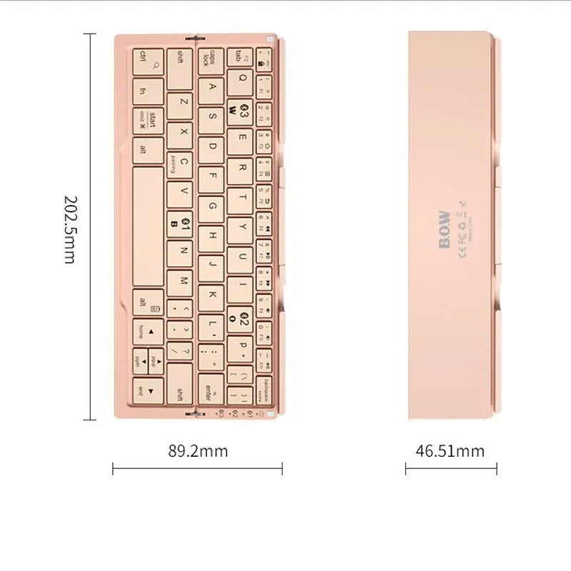 mini Folding Bluetooth Keyboard Wireless Keypad Support3 Devices With Stand Rechargeable Foldable Keyboard For Phone Tablet
